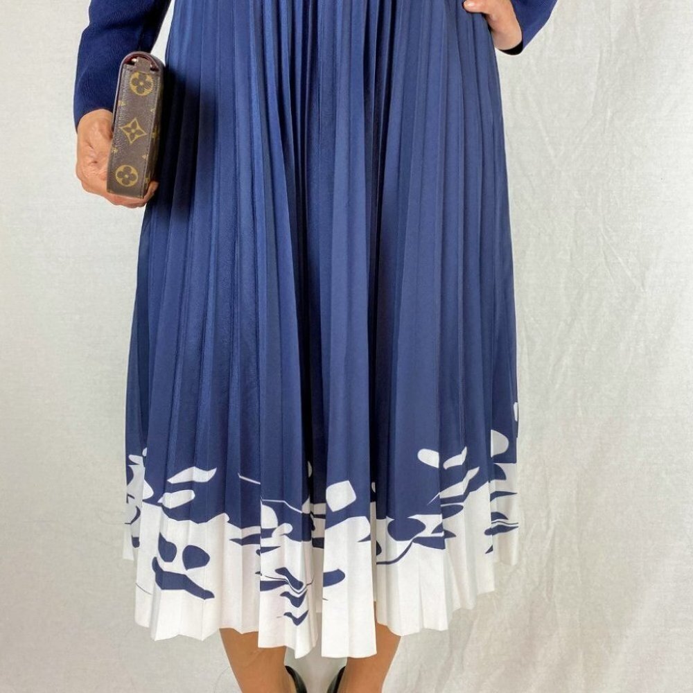 Sachin & Babi Blue Almeria Pleated Knit Midi Dress $495 - Picture 5 of 13